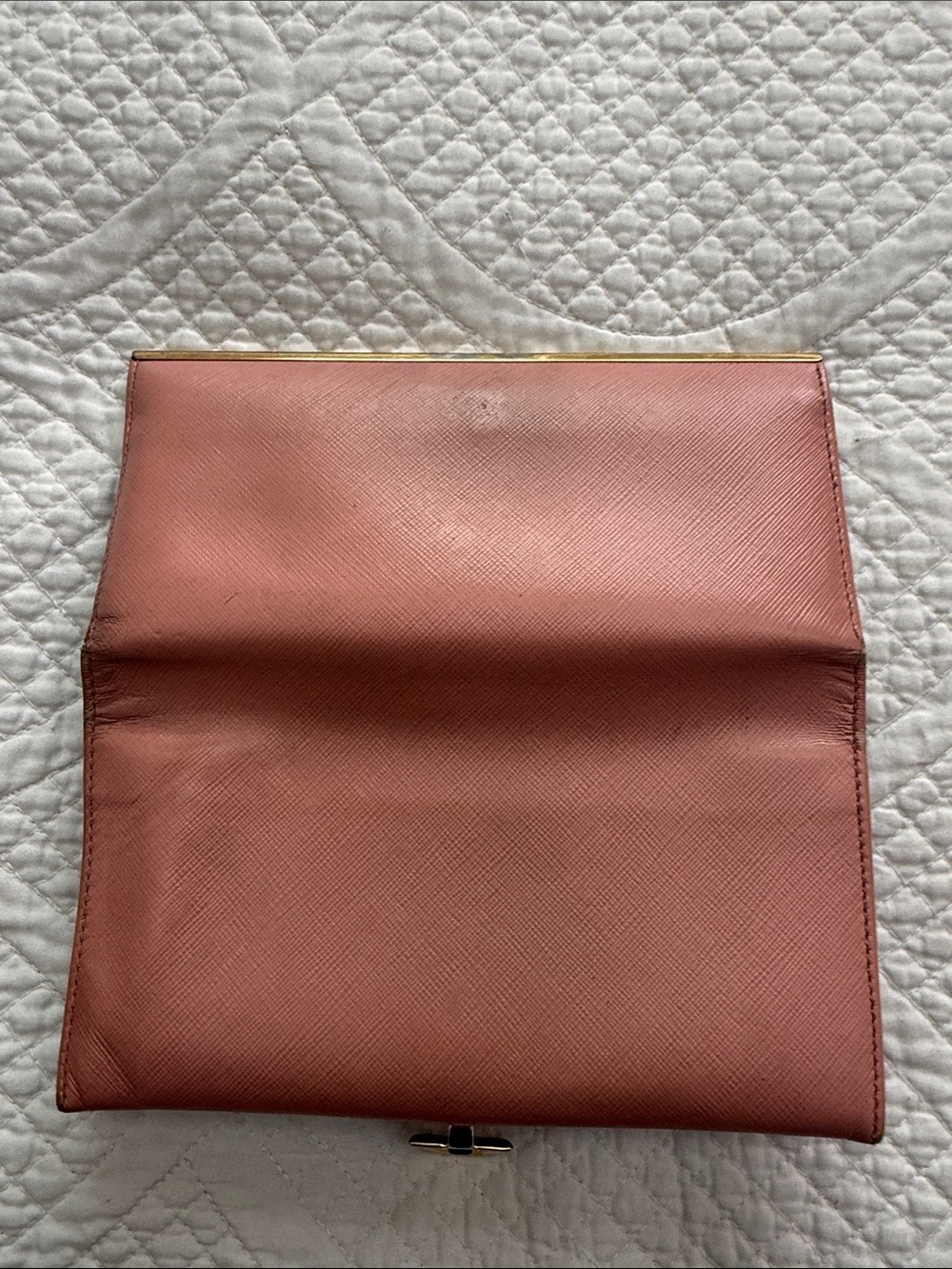 Salvatore Ferragamo Pink Saffiano Leather Wallet with Gold Hardware - Picture 3 of 12